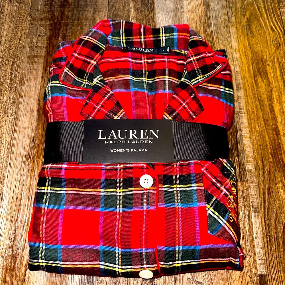 Ralph Lauren Red Tartan Plaid Women's Pajama Set